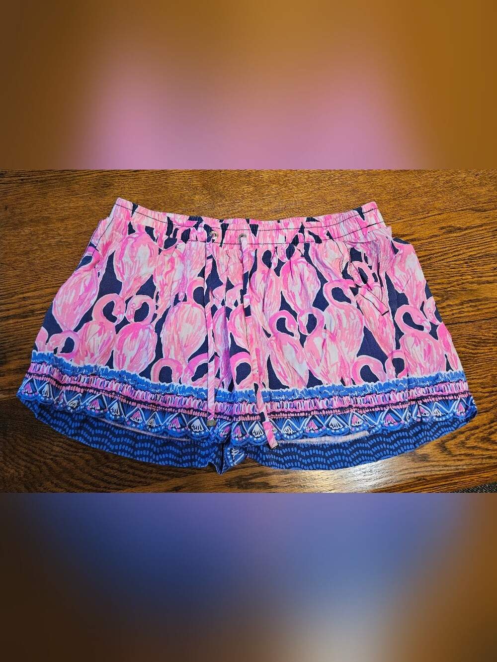 Lilly Pulitzer Katia Shorts 5" Pull On Women’s S Flamingo Artsy Beach Coastal